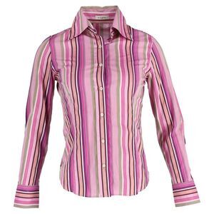 Etro Stripe Button-Down Long Sleeve Shirt in Multicolor Cotton